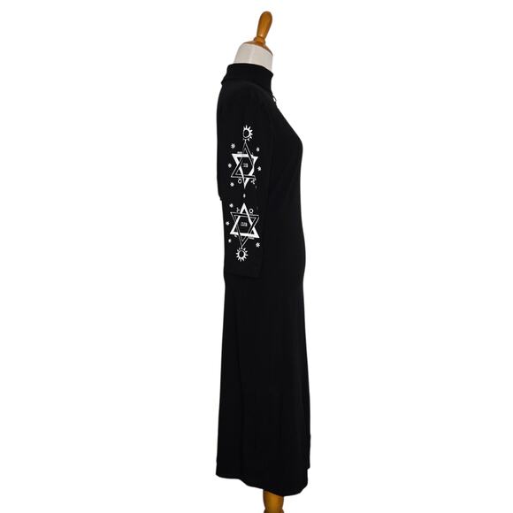 Disturbia Goth Sheath Dress Zodiac Symbols Mystical Cut Out Sexy Women 6 - Picture 3 of 14